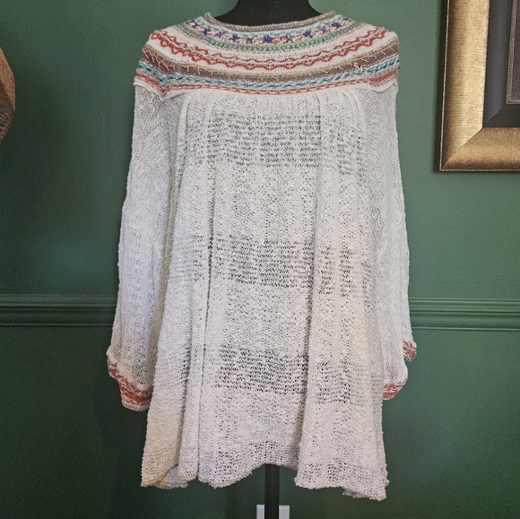 Free People Tops - Free People Embroidered Sweater
